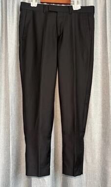LOUIS VUITTON Uniform Dress Pants Womens Waist Size 33” Black Wool